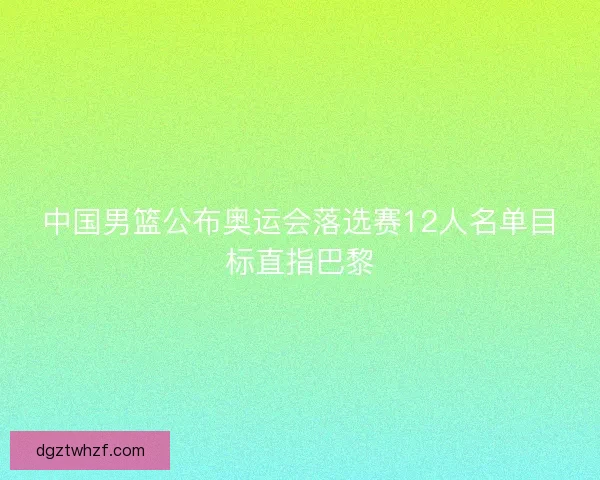 中国男篮公布奥运会落选赛12人名单目标直指巴黎